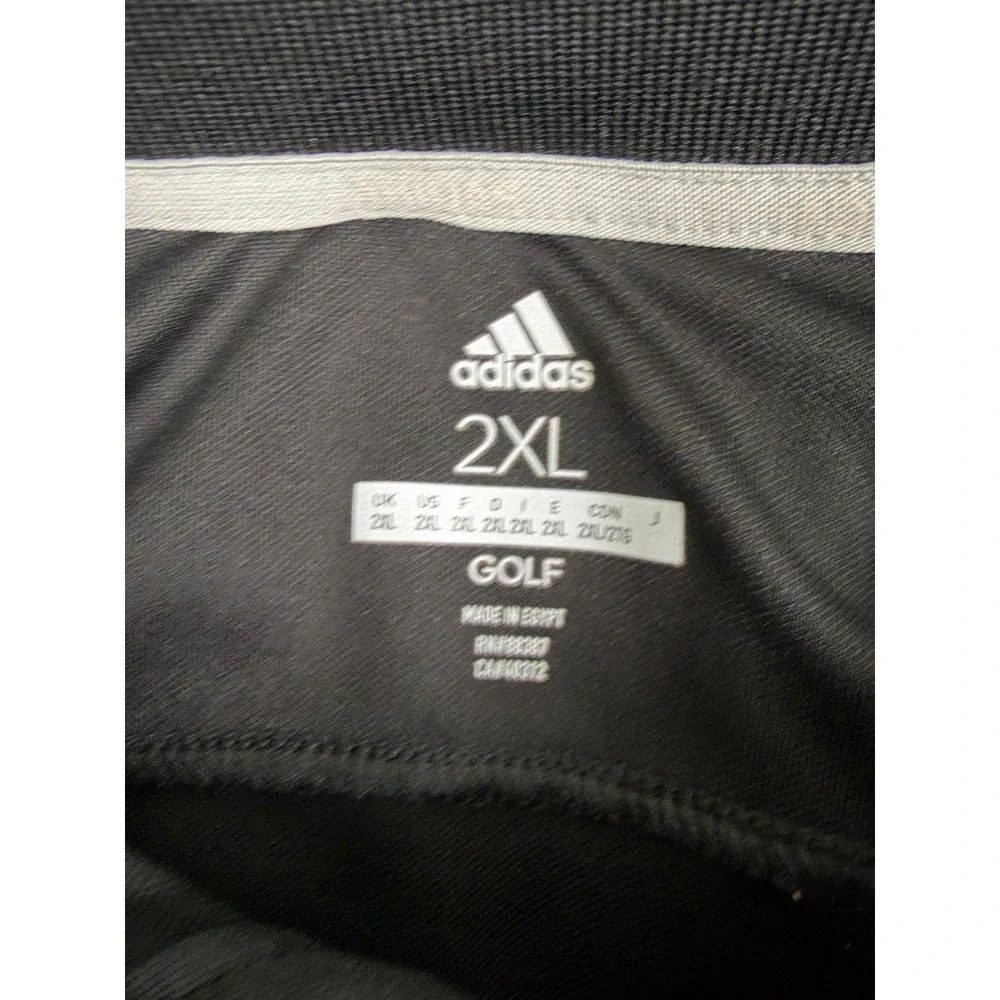 Adidas Golf Polo Shirt 2XL Mens‎ Black Short Sleeve Logo
